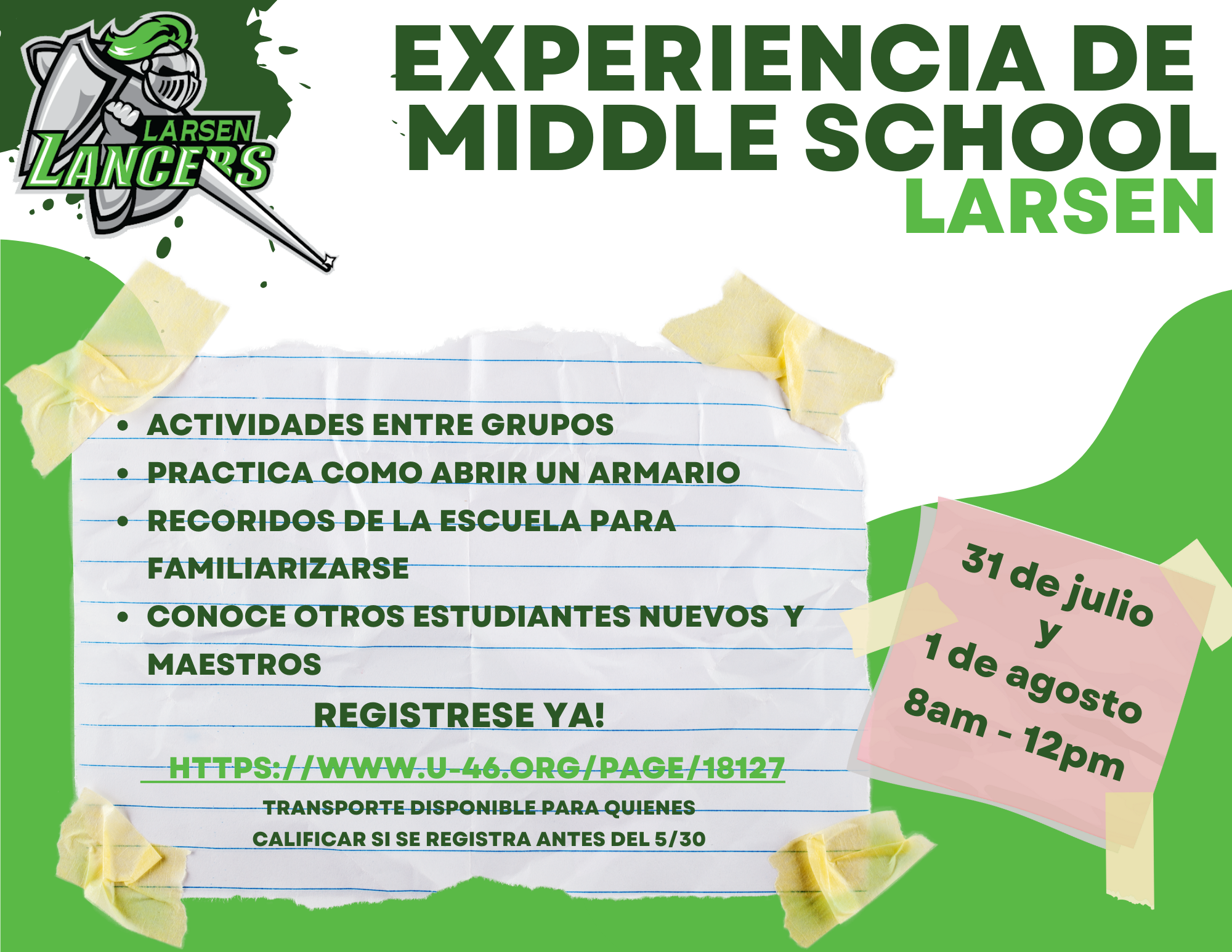 Larsen Middle School Experience